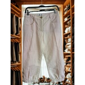 Chanel Light Pink/Ivory Capri Pants/ Gold CC Buttons